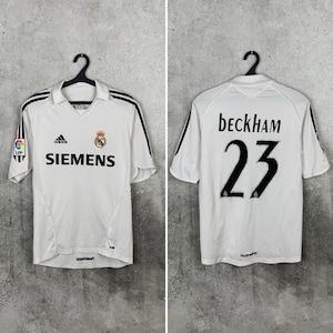 Vintage 2005 2006 Real Madrid Home Football Shirt #23 Beckham Adidas Jersey Size S image 1