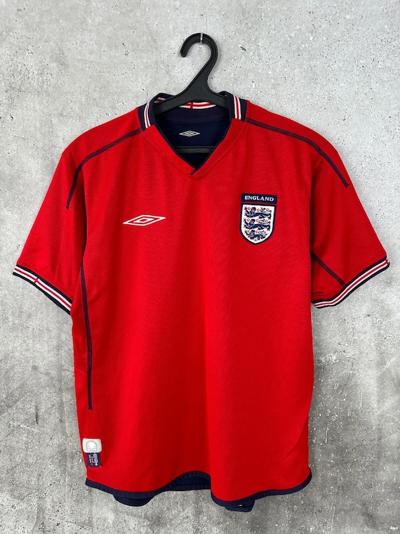 Vintage England Away Jersey 2002 2004 #7 Beckham Umbro Football