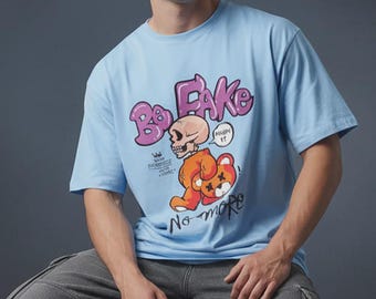 Camiseta estampada con gráficos extragrandes del canal holandés Be Fake