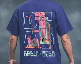 Camiseta estampada oversize azul real de Braindead