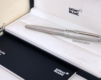Excelente bolígrafo Montblanc Meisterstuck Solitaire 163 con detalles plateados