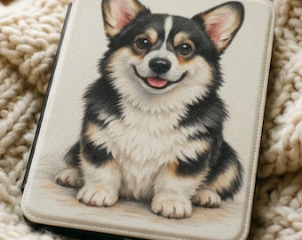 Corgi Kindle Case - Tricolor Corgi Paperwhite Cover - Corgi Lover Gift for Book Lovers