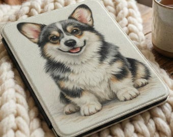 Corgi Kindle Case - Blue Merle Corgi Paperwhite Cover - Corgi Lover Gift for Book Lovers