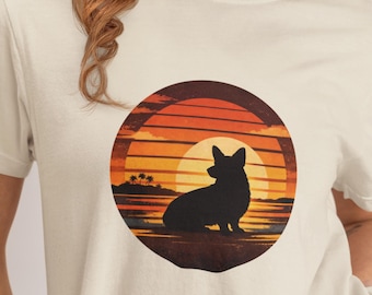 Corgi Mom Gift - Sunset Corgi Shirt - Welsh Corgi Tee for Dog Lovers
