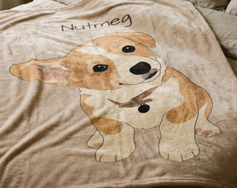 Corgi Puppy Gift | Personalized Corgi Blanket | New Puppy Parent Gotcha Day Gift