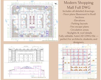 Shopping Mall AutoCAD DWG Set | Architectural Floor Plans (Editable)