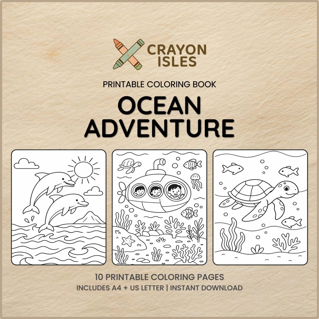 Ocean Adventure Coloring Pages for Kids | Printable Sea Animals ...