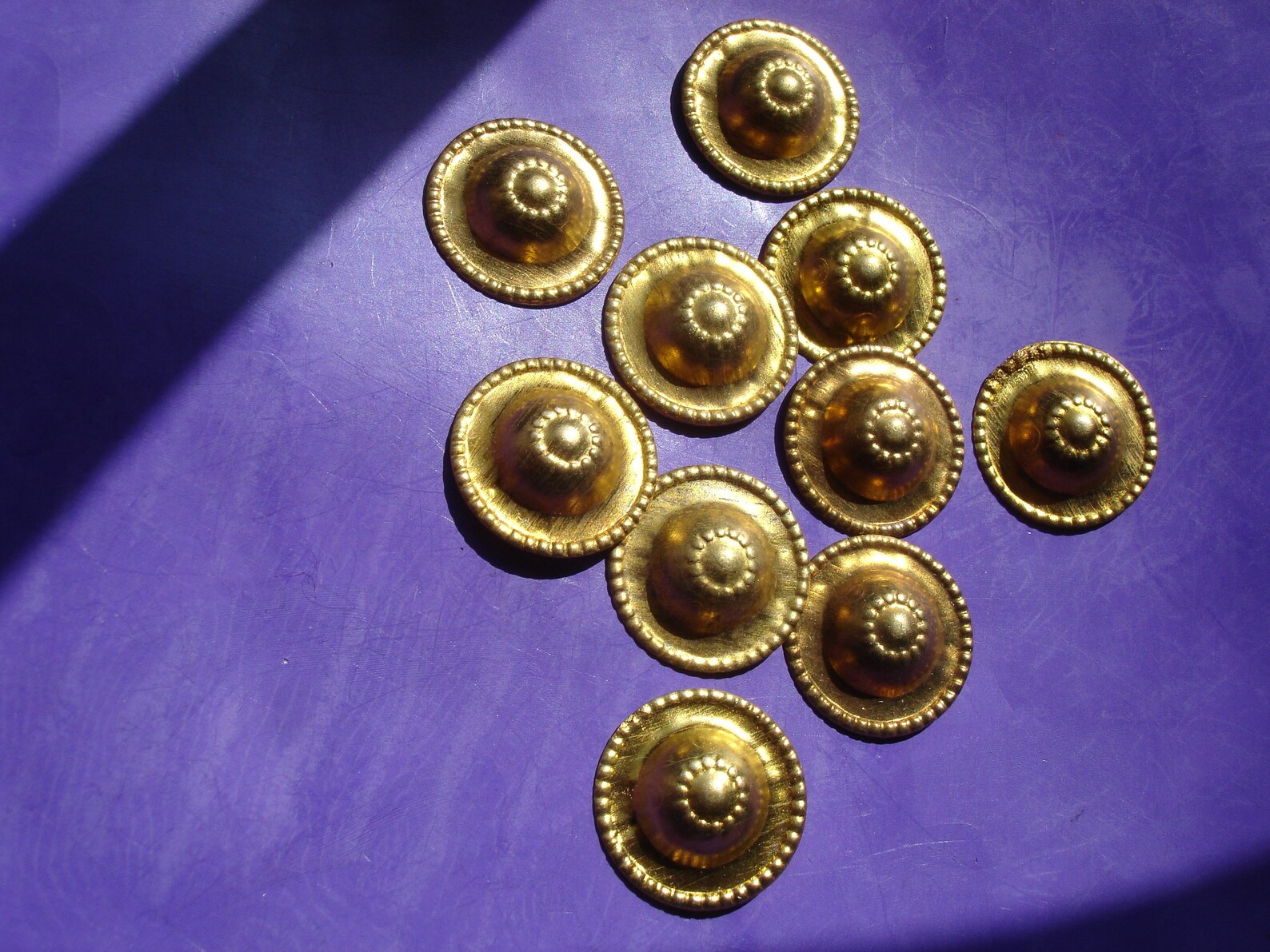 10 x Turkoman style gold colour embossed buttons 25mm Etsy