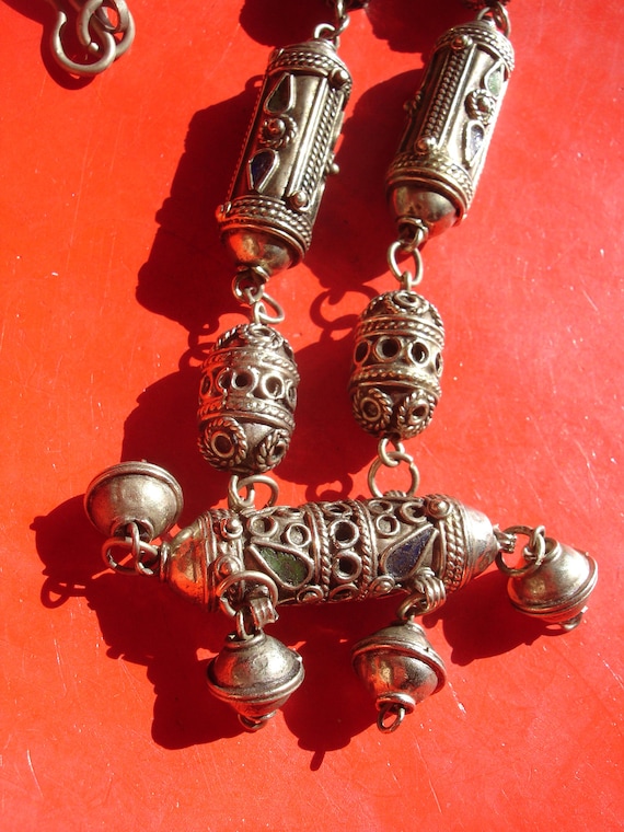 Moroccan hand made enamel bead necklace