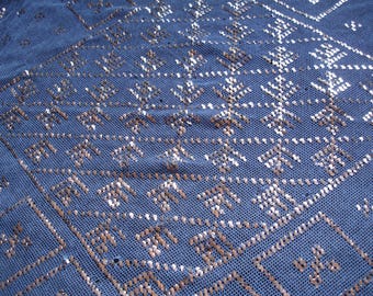 Antike ägyptische Farbe BLAU und SILBER assuit Tüll Koptische Stücke - VERSCHIEDENE Größen
