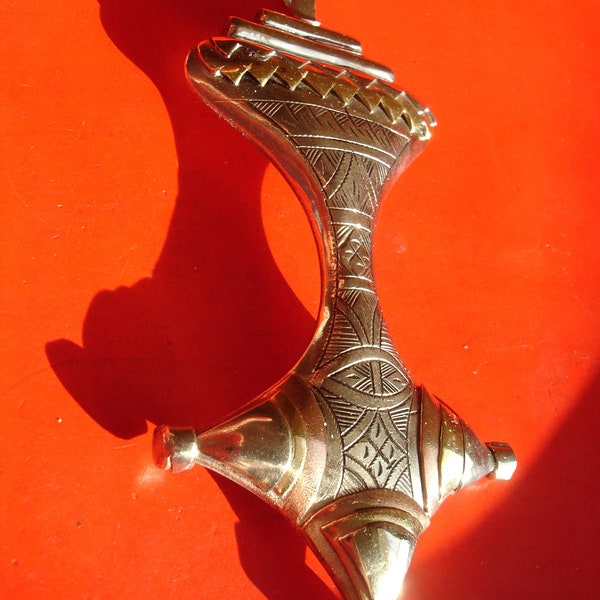 Pendentif creux en forme de croix touareg marocaine avec LAITON et CUIVRE L95 mm