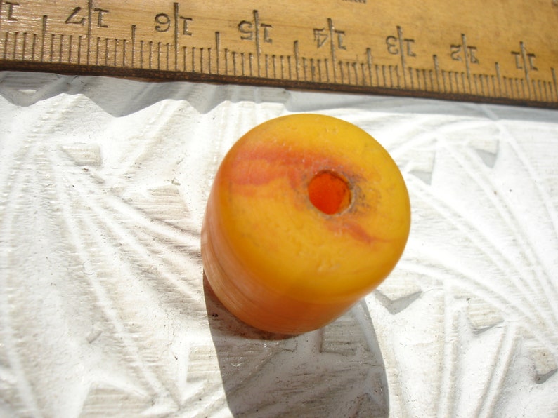 Medium Moroccan orange amber synthetic resin bead 20 x 16mm