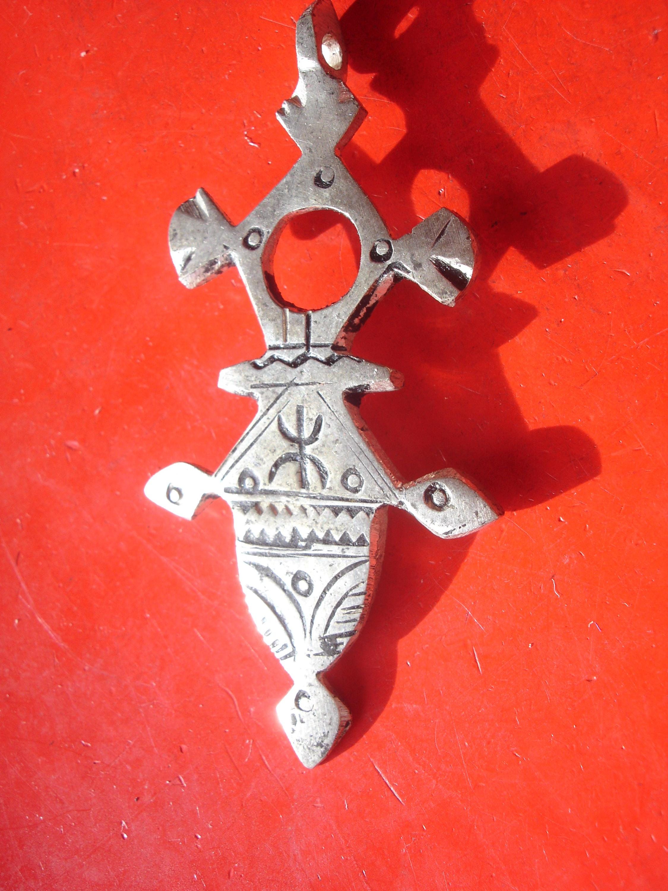 Moroccan Tuareg Style Cross Hand Engraved With Tifinagh Free Man