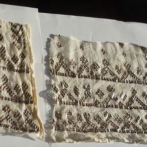 Antique Egyptian white or blue with SILVER colour assuit tulle Coptic piece with TENTS design - VARIOUS