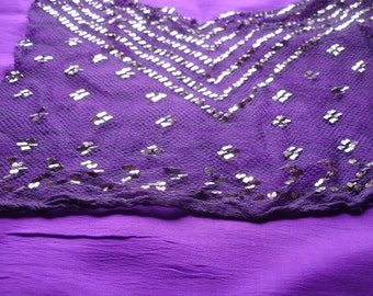 Antike ägyptische lila und SILBER Farbe assuit Tüll koptisches Stück 30 x 30 cm