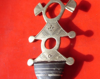 Niger Tuareg cross EBONY hand engraved pendant  L104 mm