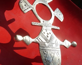 Niger Tuareg cross hand engraved pendant   L165 mm