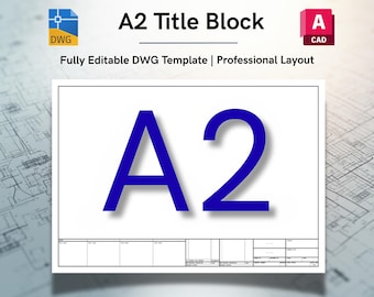 AutoCAD ISO A2 Title Block Template Pack - Editable DWG Layout (Digital Download)