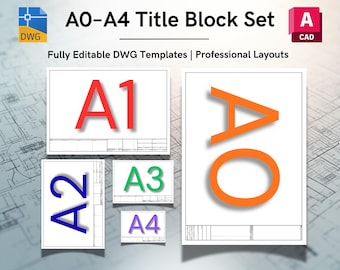 AutoCAD ISO A0-A4 Title Block Template Pack - Editable DWG Layouts (Digital Download)