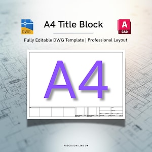 AutoCAD ISO A4 Title Block Template - Editable DWG Layout (Digital Download)