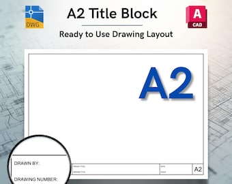 AutoCAD ISO A2 Minimal Layout Title Block Template - Editable DWG Layout (Digital Download)