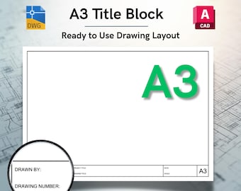 AutoCAD ISO A3 Minimal Layout Title Block Template - Editable DWG Layout (Digital Download)