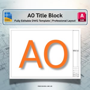 Modèle de cartouche AutoCAD ISO A0 - Mise en page DWG modifiable (Téléchargement numérique)