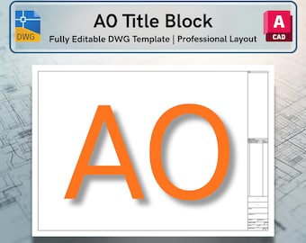 Modello di cartiglio AutoCAD ISO A0 - Layout DWG modificabile (Download digitale)