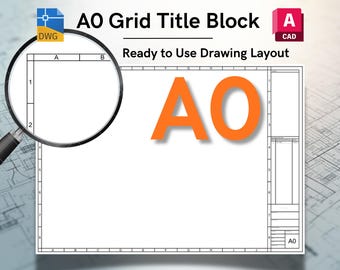AutoCAD ISO A0 Grid Title Block Template - Editable DWG Layout (Digital Download)