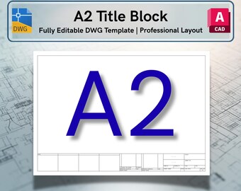 AutoCAD ISO A2 Title Block Template Pack - Editable DWG Layout (Digital Download)