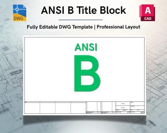 AutoCAD ANSI B Tabloid Title Block Template | Editable DWG (Digital Download)