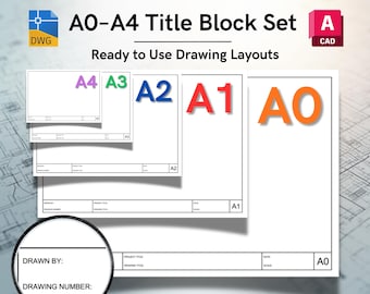 AutoCAD ISO A0-A4 Minimal Layout Title Block Template Pack - Editable DWG Layouts (Digital Download)