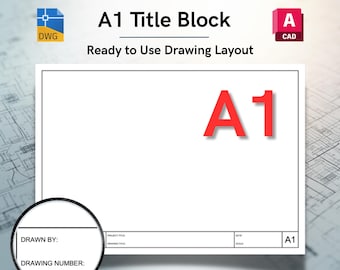 AutoCAD ISO A1 Minimal Layout Title Block Template - Editable DWG Layout (Digital Download)