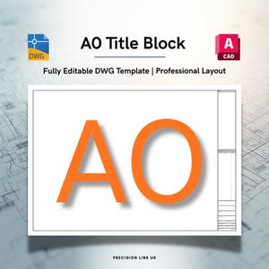 AutoCAD ISO A0 Title Block Template - Editable DWG Layout (Digital Download)