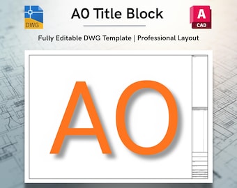 AutoCAD ISO A0 Title Block Template - Editable DWG Layout (Digital Download)