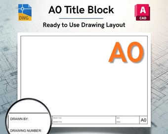 AutoCAD ISO A0 Minimal Layout Title Block Template - Editable DWG Layout (Digital Download)