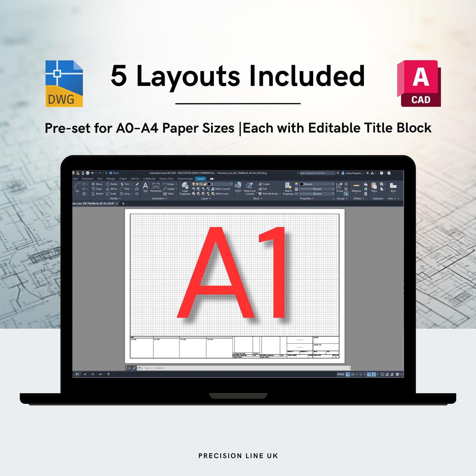 Pacchetto di modelli per cartiglio AutoCAD ISO A0-A4 - Layout DWG ...