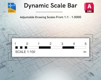 AutoCAD Dynamic Metric Scale Bar Block | DWG File (Digital Download)