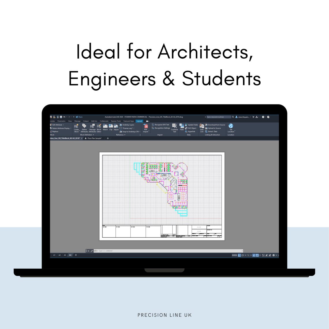 Autocad Title Block Template (A3) Editable DWG Layout (digital