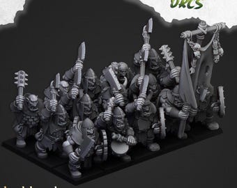 Orc Warriors with Hand Weapons and Spears