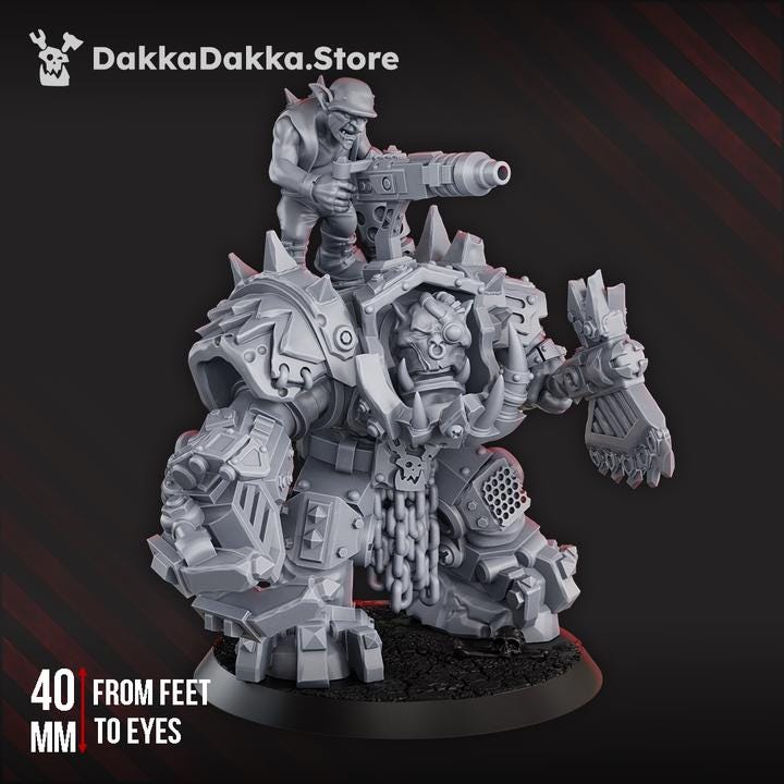 Warhammer 40.000 Ork Warboss In Mega Armour – Games Workshop, Unlackiert