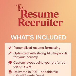 Custom Resume Design | ATS-Optimized & Professionally Written | Personalized Makeover | 1–2 Day Delivery + 1-on-1 Strategy Call
