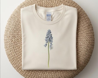 Bluebell T-Shirt • Botanische Glockenblume T-Shirt • Natur-Liebhaber-Shirt • Cottagecore Hippie-Kleidung • Wildblumen-T-Shirt