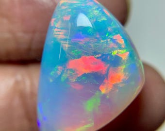 Ethiopian opal cabochon | white base gemstone for jewelry making | big opal triangle |13.55 carats