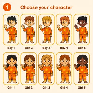 How it works: choose your child's character to personalise the Goodnight Planets book