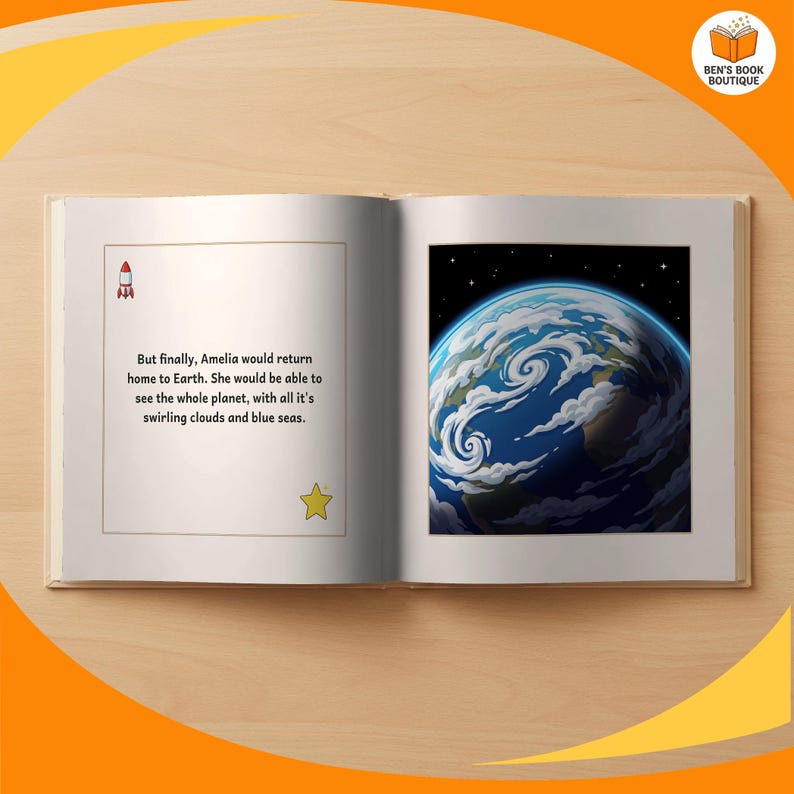 A closing page spread from the personalised 'You Can Be An Astronaut' book