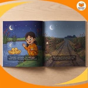 A later page spread from Goodnight Farm, shown open and flat