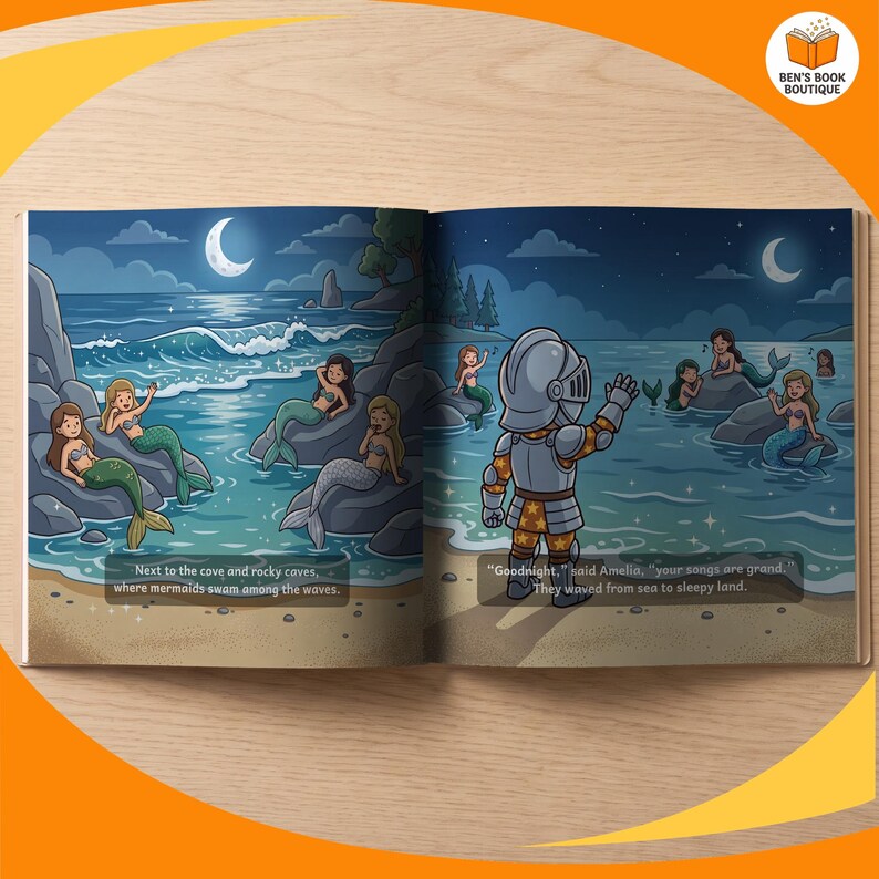 A later page spread from Goodnight Castle, shown open and flat