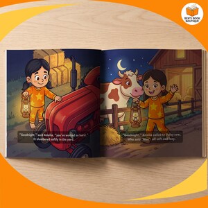 A further spread from the personalised Goodnight Farm book