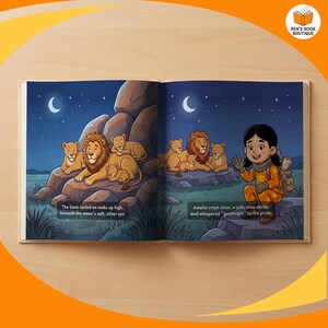 More of the story inside the personalised Goodnight Safari book